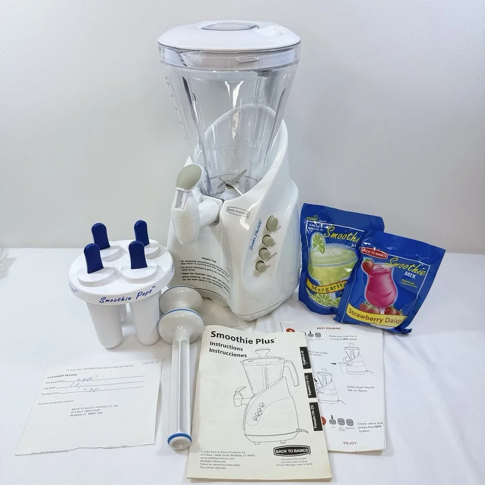 VTG Back to Basics Smoothie Plus SPL600 Dispenser Blender Complete Box Recipes